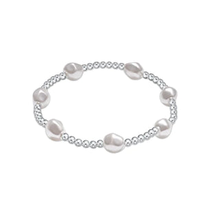 Admire Pattern Sterling 3mm Bracelet - Pearl