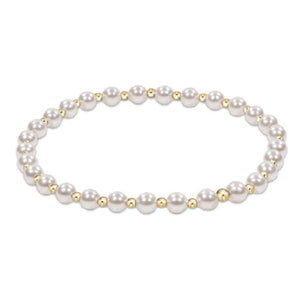 eNewton | Classic Grateful Pattern 4mm Bracelet - Pearl