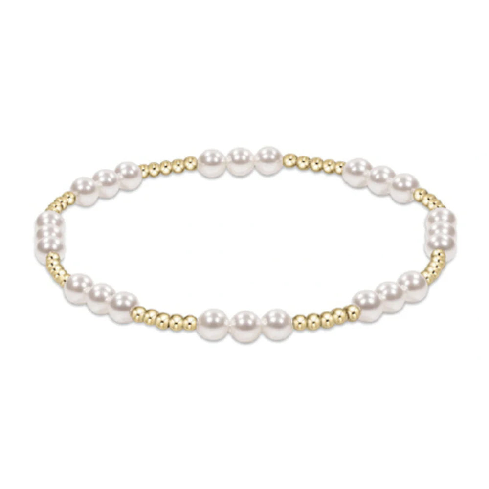 eNewton | Classic Joy Pattern 4mm Bracelet - Pearl