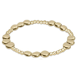 Extends-Honesty Joy Pattern 6mm Bead Bracelet-Gold