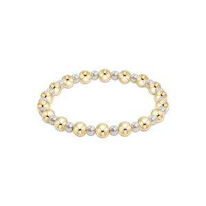 eNewton extends | Pearl Grateful Pattern 4mm Bead Bracelet - 6mm Gold