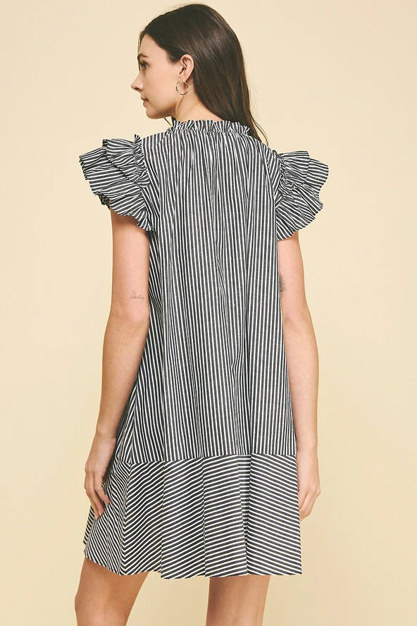 Pinch | Stripe V-Neck Mini Dress