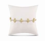 eNewton | Beaded Signature Cross Sincerity Pattern Pearl Bracelet - 4mm Gold