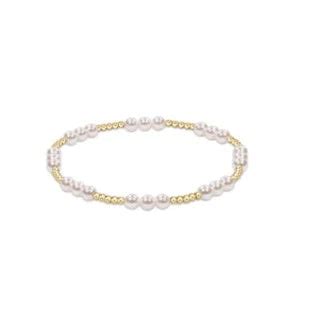 Extends Classic Joy Pattern 4mm Gold Bead Bracelet-Pearl