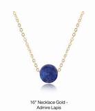 16" Gold Admire Gemstone Necklace - Lapis