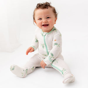 bamboo little | Turtle Zippered Footie