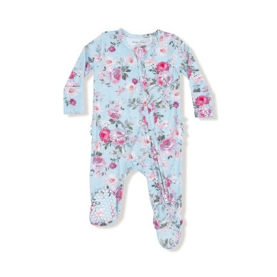 Angel Dear | 2 Way Ruffle Back Zipper Footie - Charlotte Floral