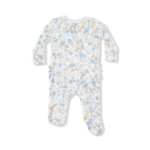 Angel Dear | 2 Way Ruffle Back Zipper Footie - Sweet Rose Calico