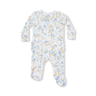 Angel Dear | 2 Way Ruffle Back Zipper Footie - Sweet Rose Calico
