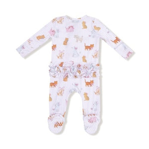 Angel Dear | 2 Way Ruffle Back Zipper Footie - Fancy Pets