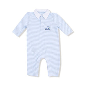 Angel Dear | Baby Golf Carts Blue Polo Romper