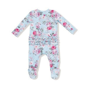 Angel Dear | 2 Way Ruffle Back Zipper Footie - Charlotte Floral