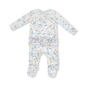 Angel Dear | 2 Way Ruffle Back Zipper Footie - Sweet Rose Calico