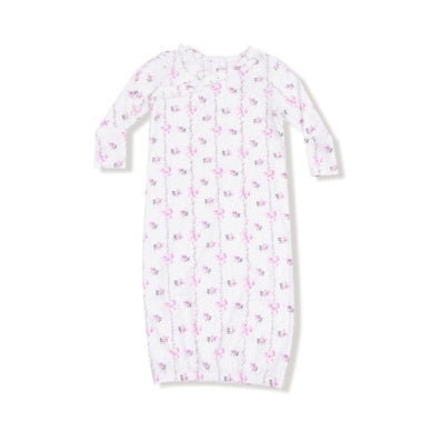 Angel Dear | Dainty Buds & Bows Stripe Gown & Footie