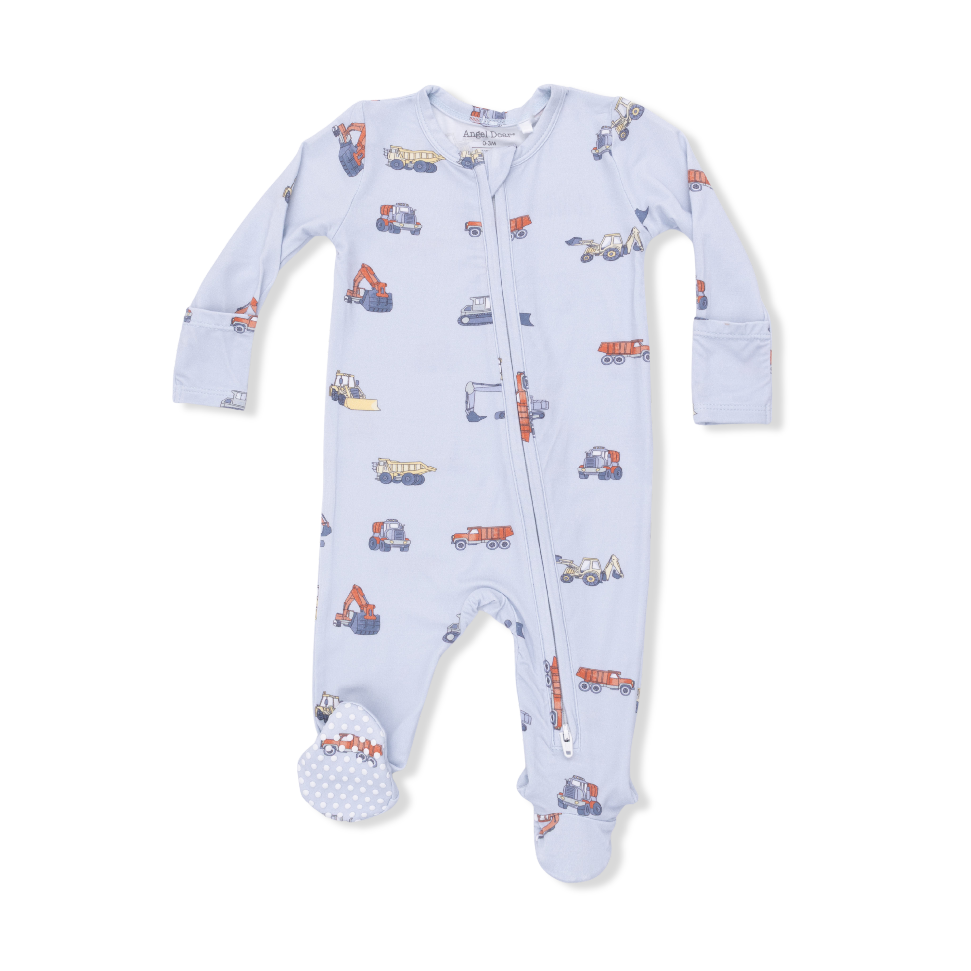 Angel Dear | Construction Vehicles 2 Way Zipper Footie