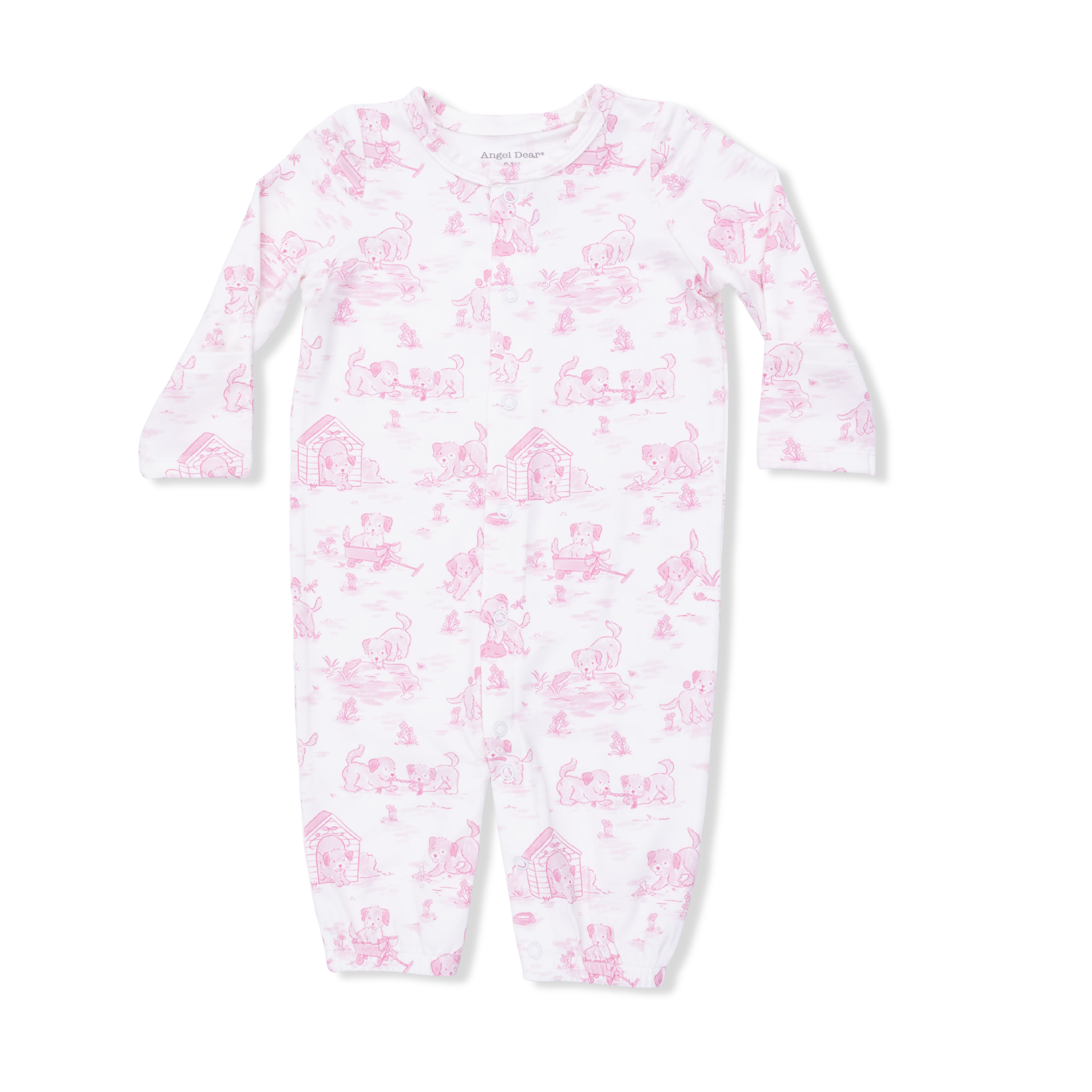 Angel Dear | Puppy Toile Pink Convertible Gown