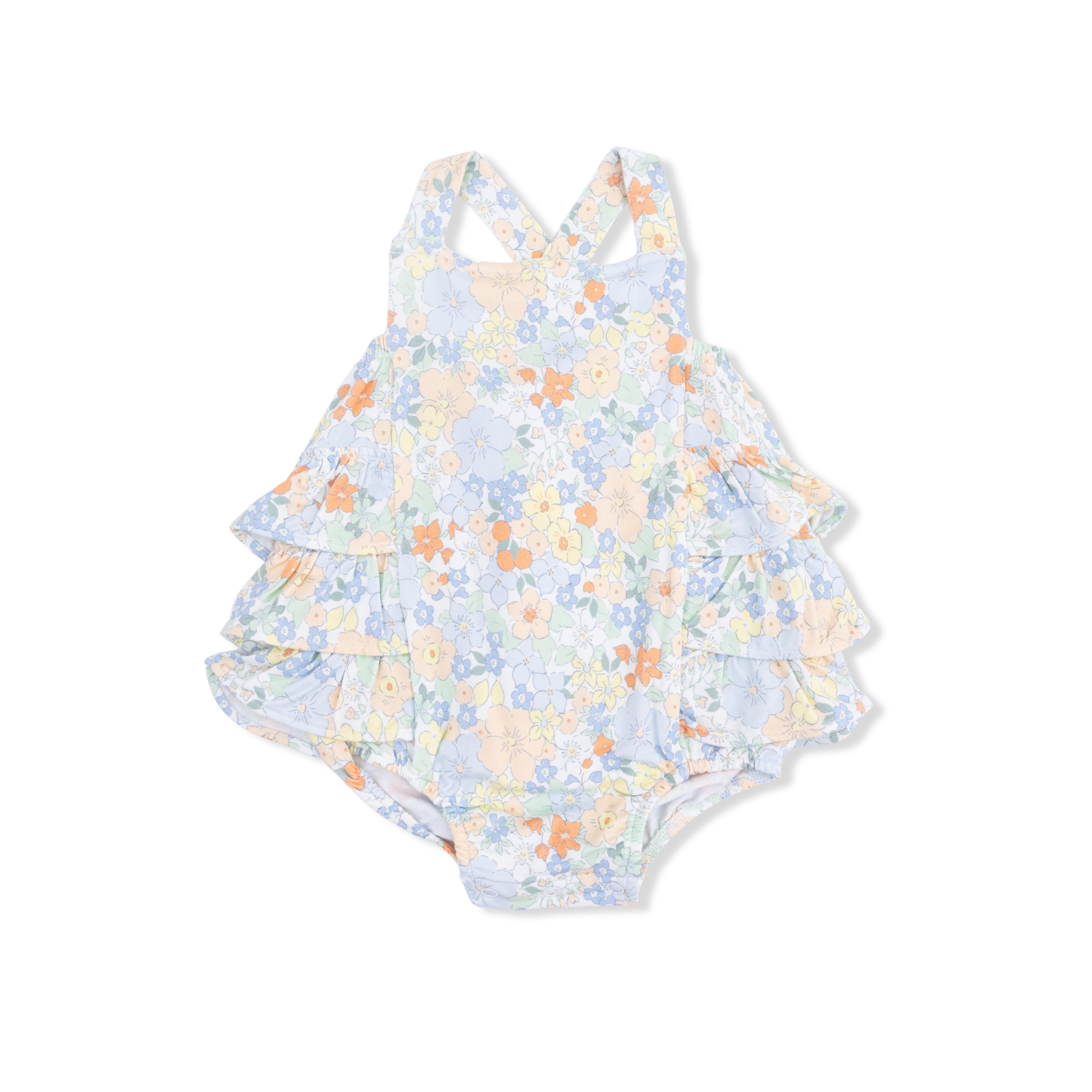 Angel Dear | Georgia Floral - Ruffle Sunsuit