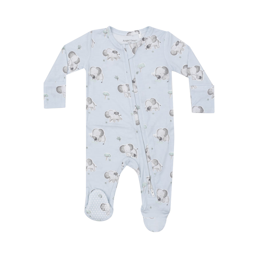 Angel Dear | 2 Way Zipper Footie & Gown - Gray Elephant