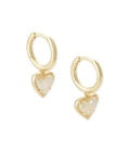 Kendra Scott | Ari Heart Gold Enamel Frame Huggie Earrings in Gold Drusy