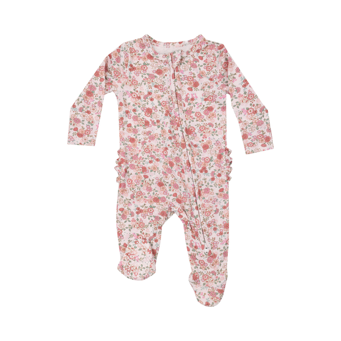 Angel Dear | 2 Way Ruffle Zipper Footie - Pretty Calico