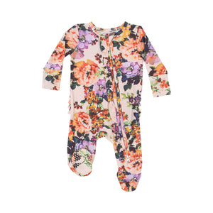 Angel Dear | 2 Way Ruffle Zipper Footie - Autumn Rose