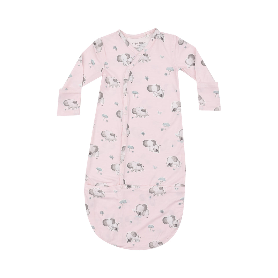 Angel Dear | 2 Way Zipper Footie & Gown - Gray Elephant