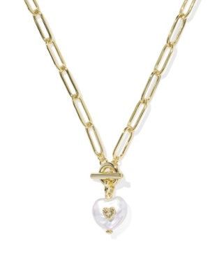 Kendra Scott | Sasha Heart Necklace with Freshwater Pearl Charm