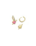 Kendra Scott | Ari Heart Arrow Gold Pink Opalescent Resin Huggie