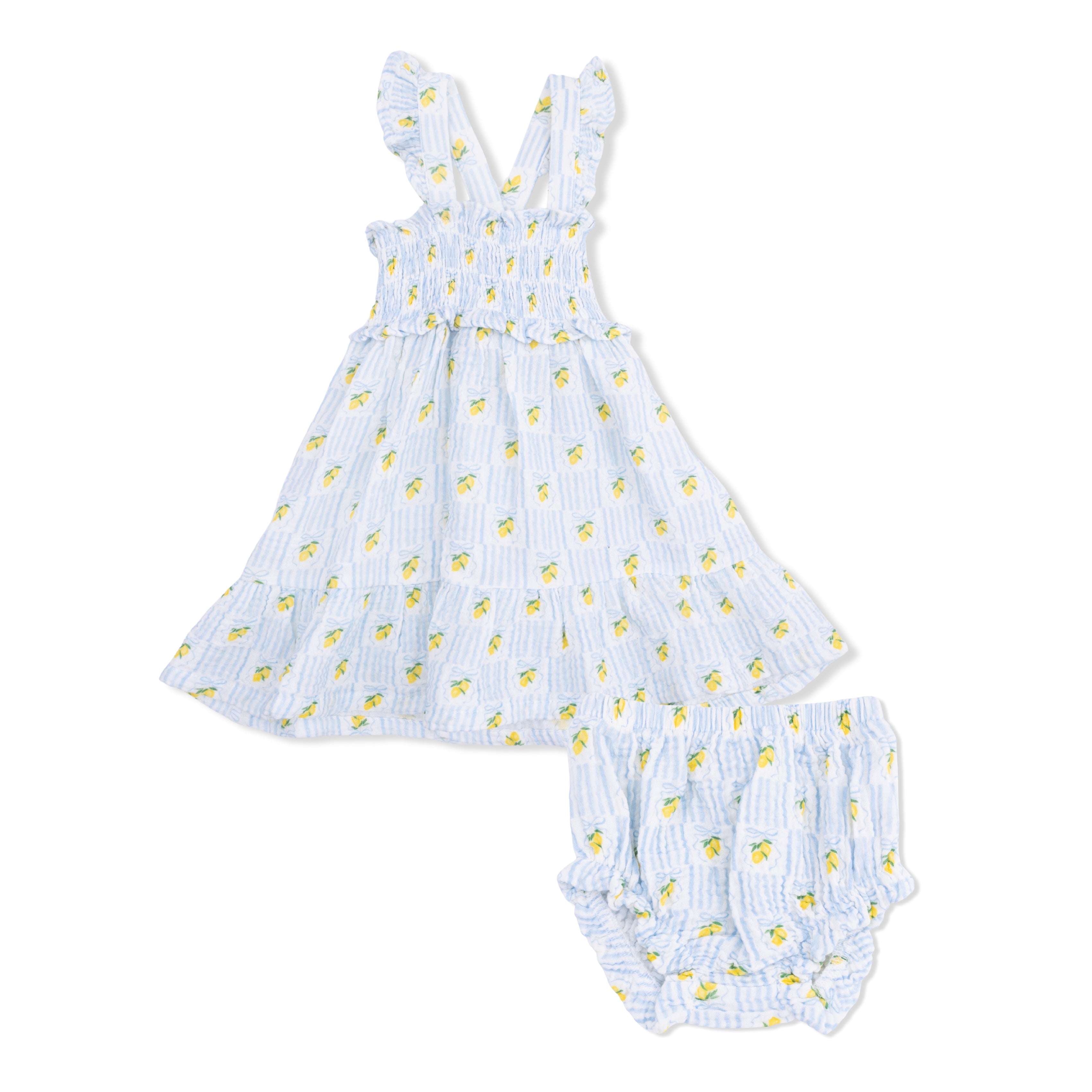 Angel Dear | Lovely Lemons Smocked Ruffle Sundress with Bloomers
