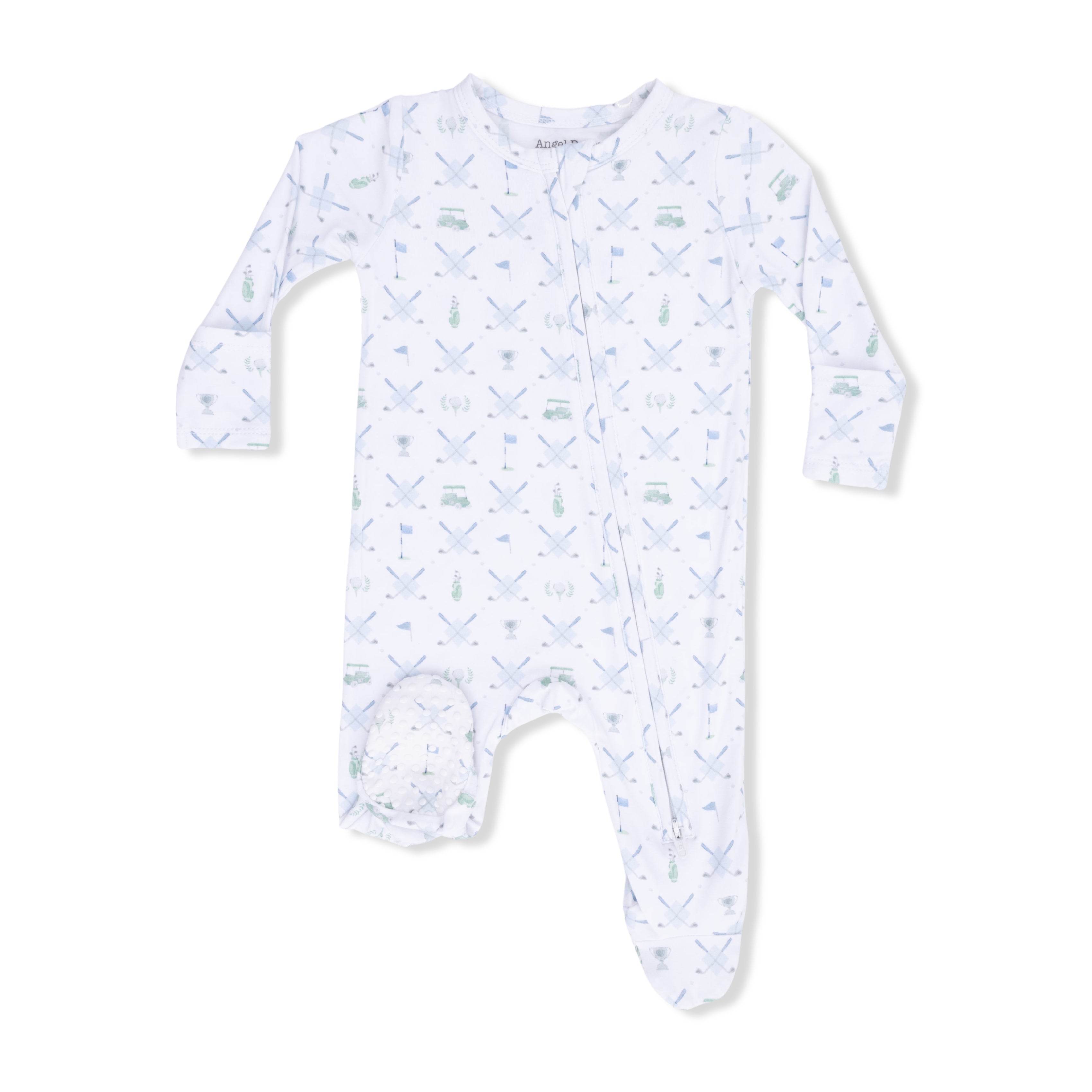 Angel Dear | Golf Trellis Blue 2 Way Zipper Footie