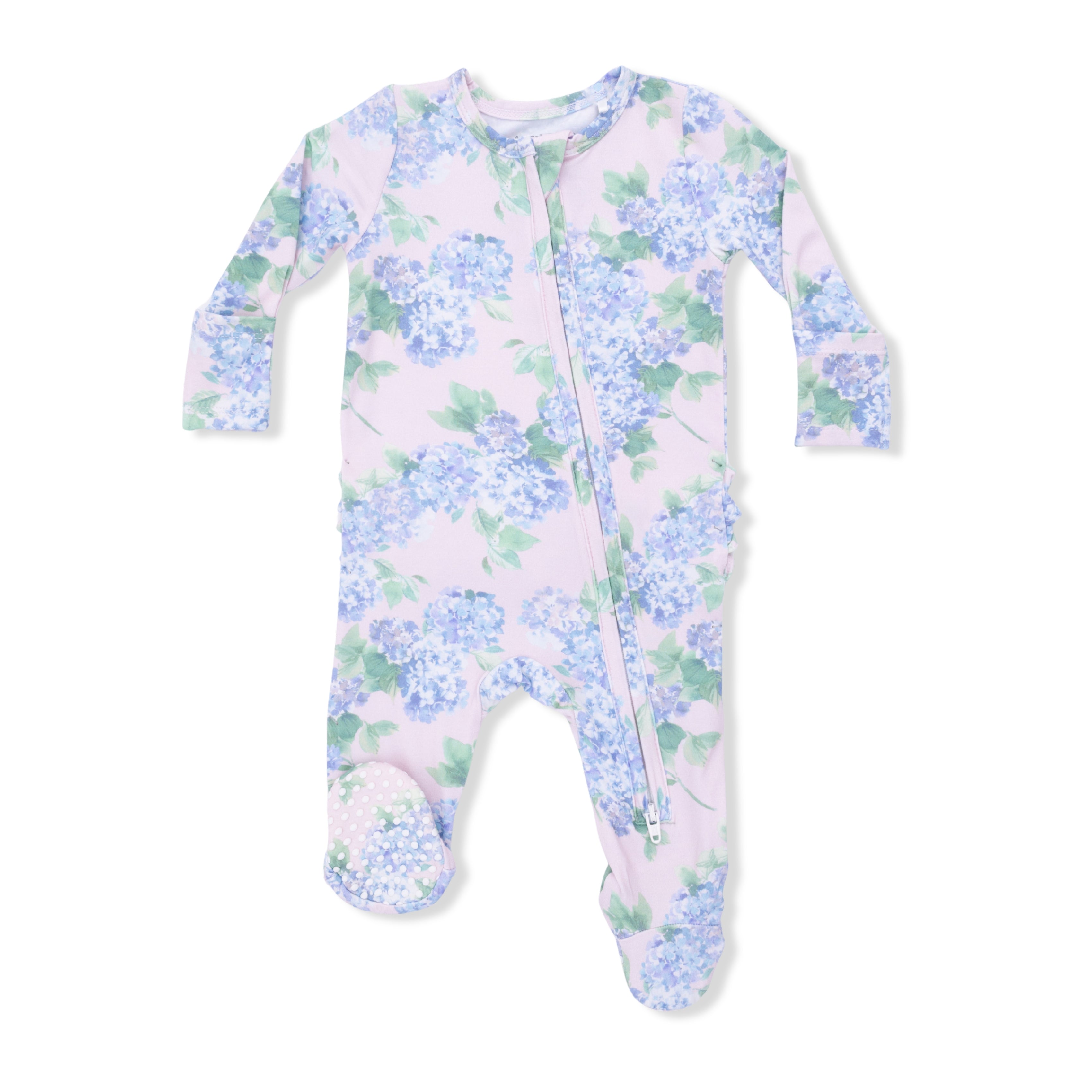 Angel Dear | Hydrangeas 2 Way Ruffle Back Zipper Footie
