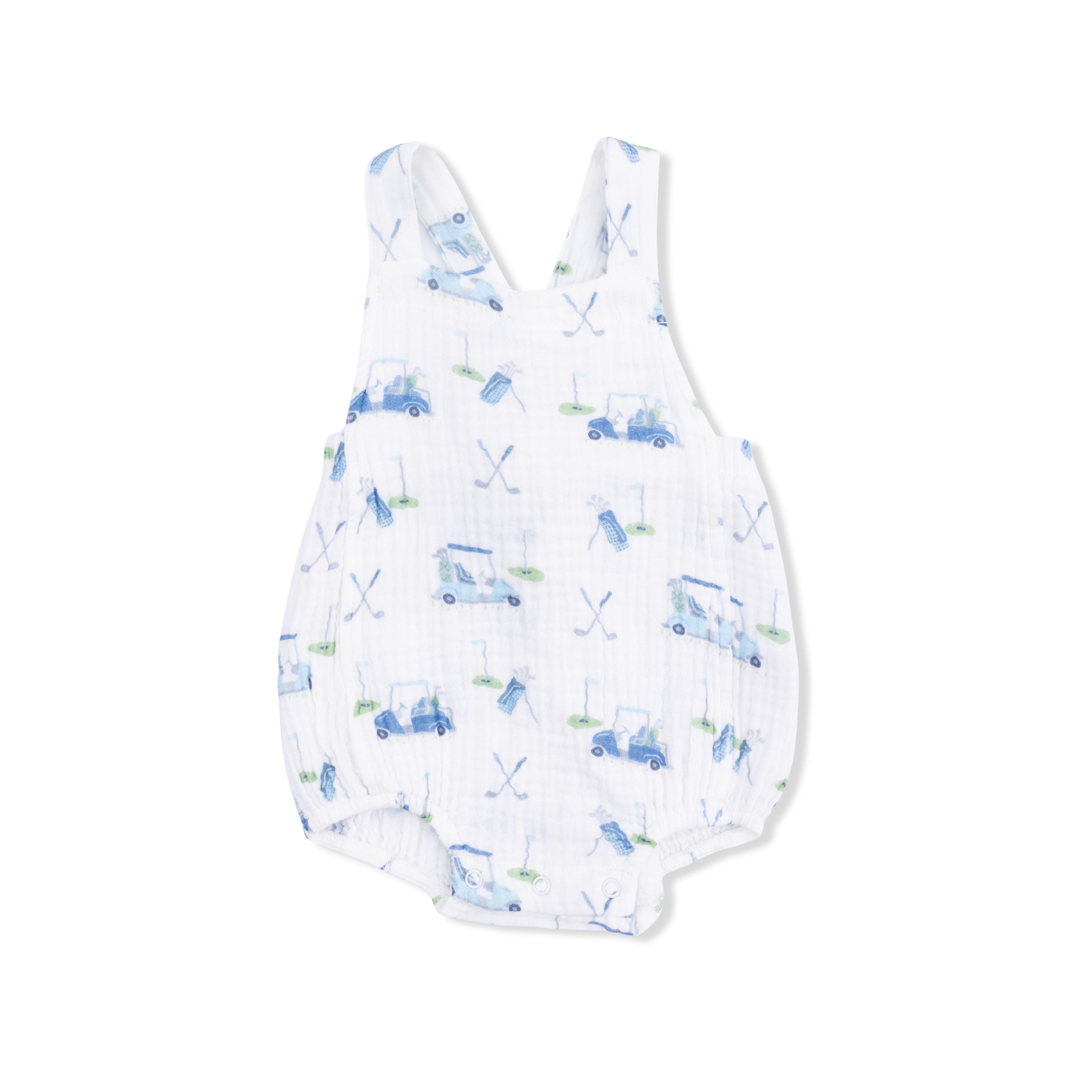 Baby Golf Carts Blue Retro Sunsuit