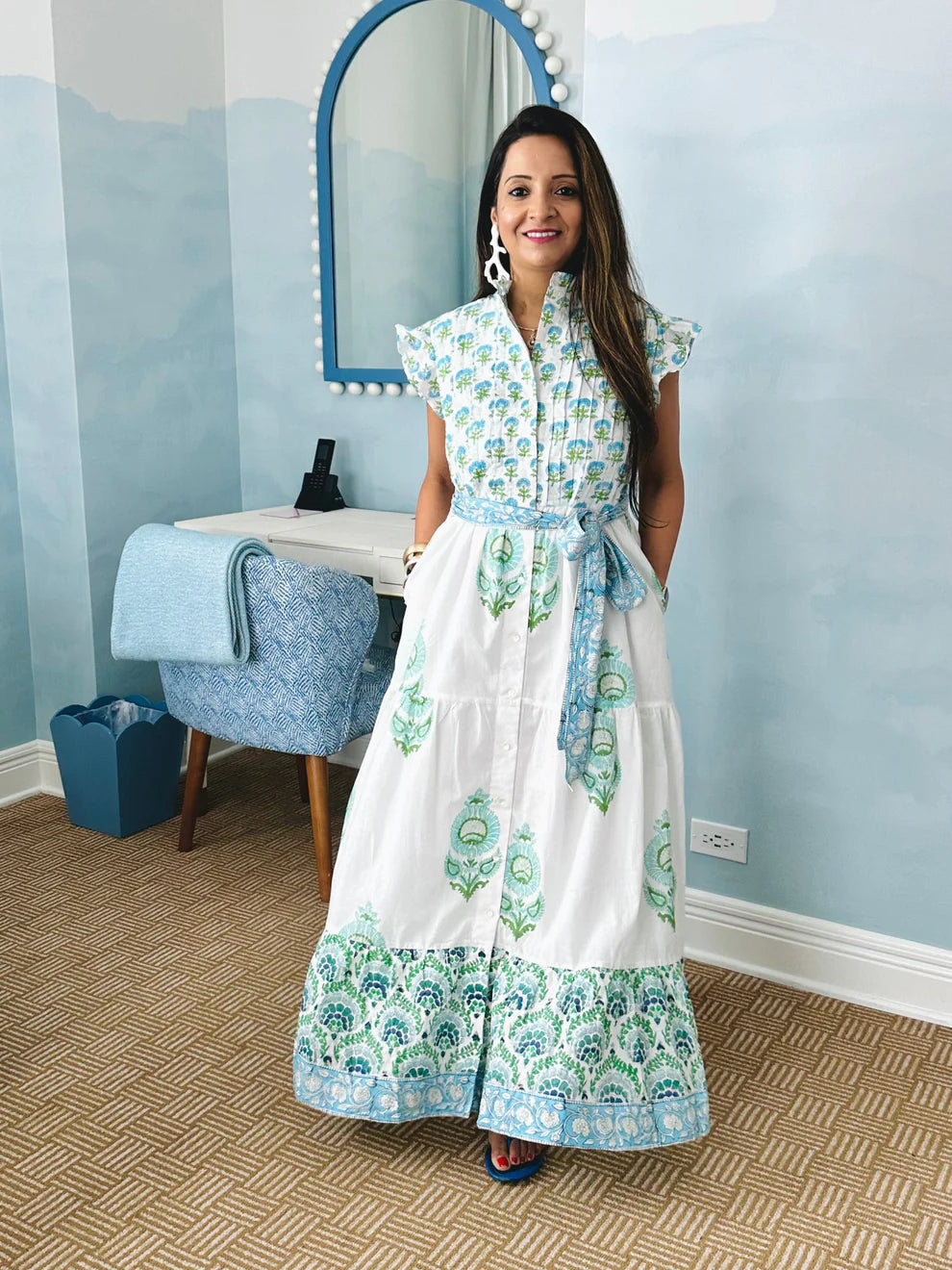 Brisara | Vera Dress-Blue Poppy