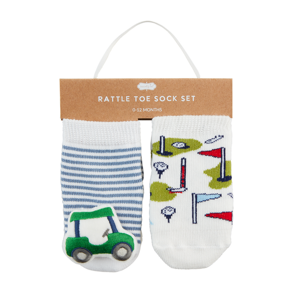 MudPie | Golf Rattle Toe Baby Socks