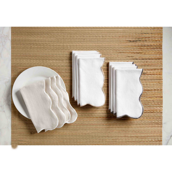 MudPie Scalloped Dinner Napkin Set - Thumbnail 3