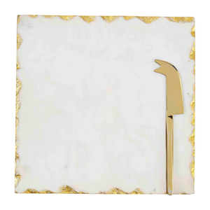 MudPie | Chipped Gold Marble Cheese Set