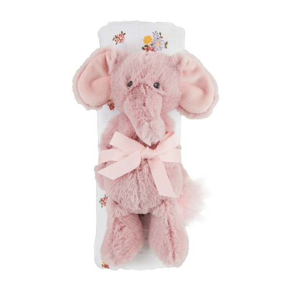 MudPie | Floral Swaddle and Rattle Set