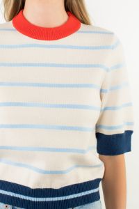 Sherry Short Sleeve Striped Sweater