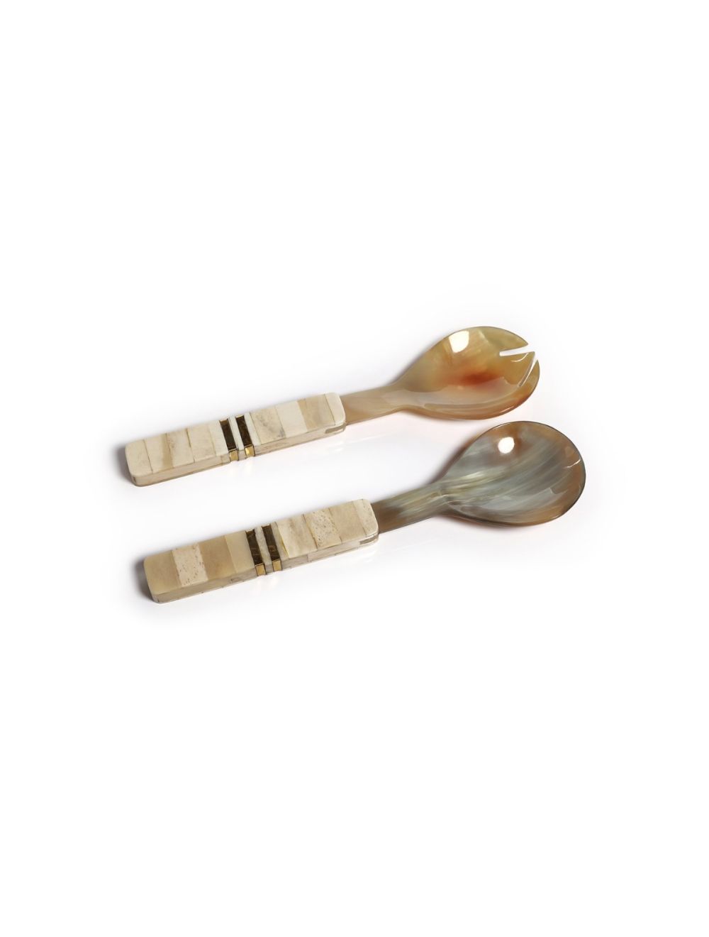 Zodax |Matteo Horn Salad Server Set - Bone Handle