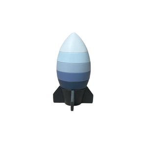 Silicone Rocketship Stacker - Blue