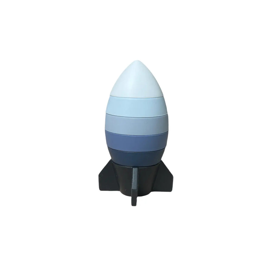 Three Hearts | Silicone Rocketship Stacker - Blue