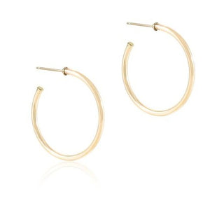 1.25" Post Hoop 2mm Earrings - Smooth