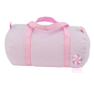 Pink Seersucker Medium Duffle Bag