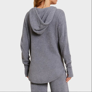 BAREFOOT DREAMS COZY CHIC LITE SHIRTTAIL HOODED PULLOVER