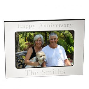 SILHOUETTE 4" X 6" SILVER PLATED PHOTO FRAME W/ ENGRAVING