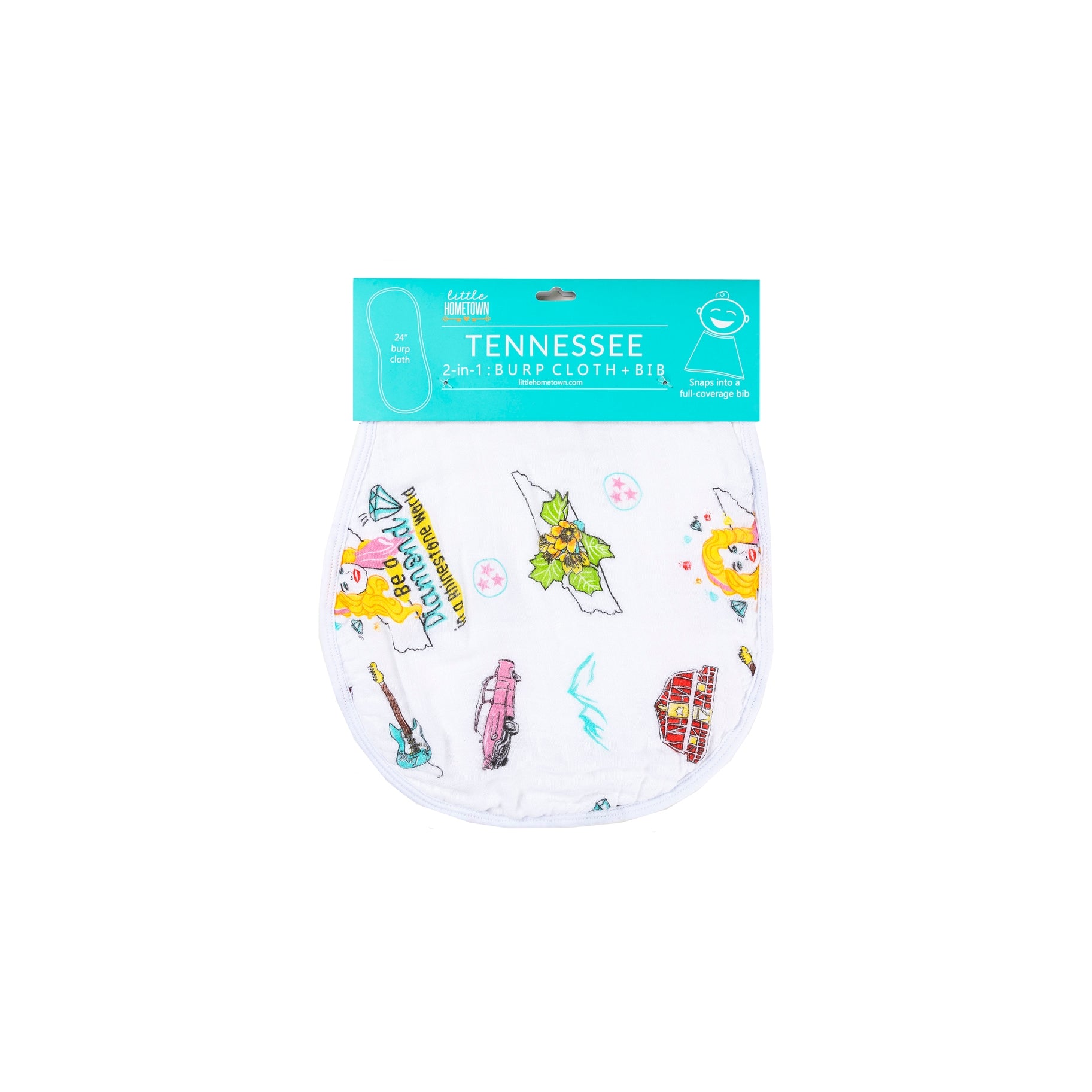 Little Hometown | TN Baby Burp/Bib Floral
