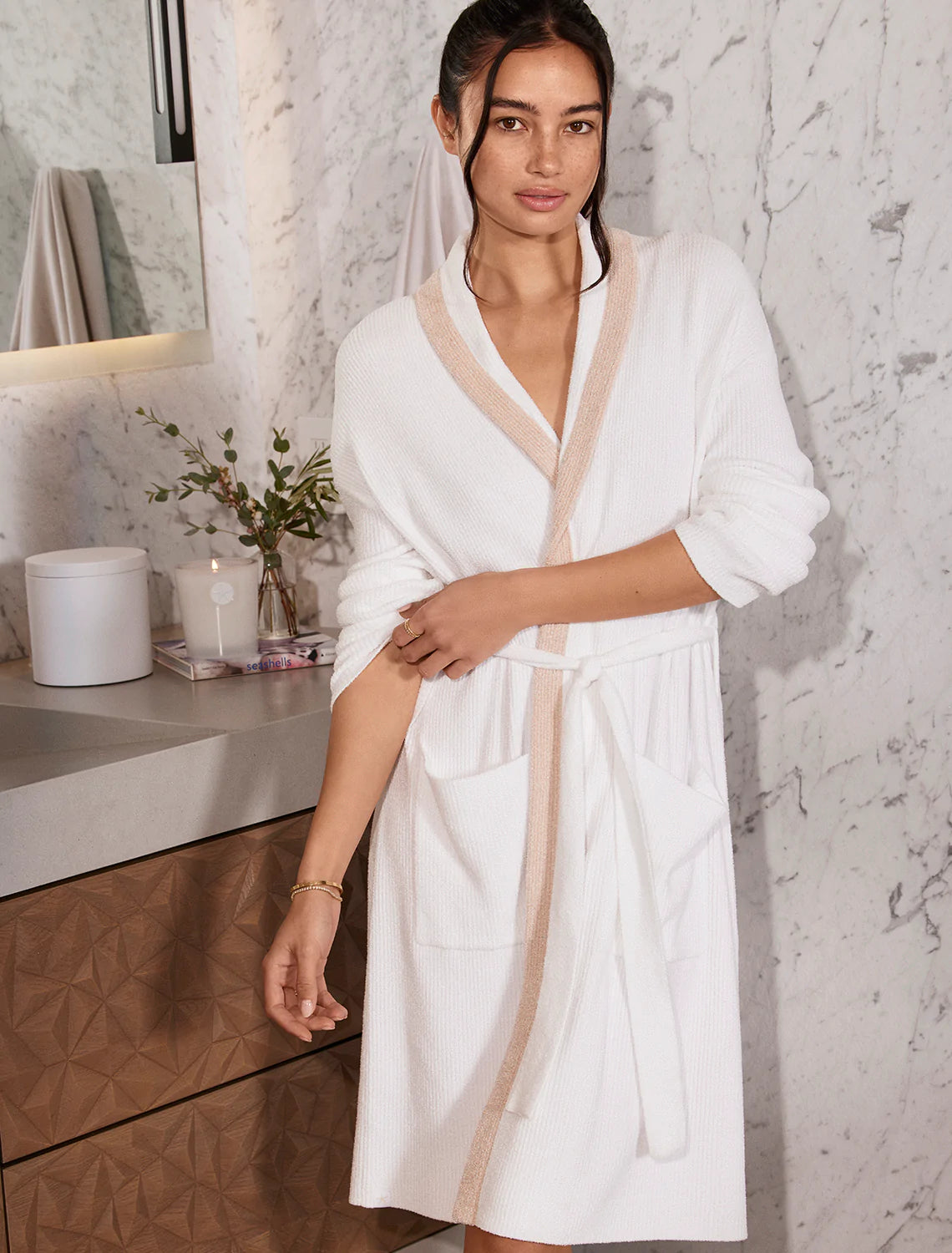 Buy Victoria's Secret White Black Dots Cosy Short Dressing Gown from the  Next UK online shop