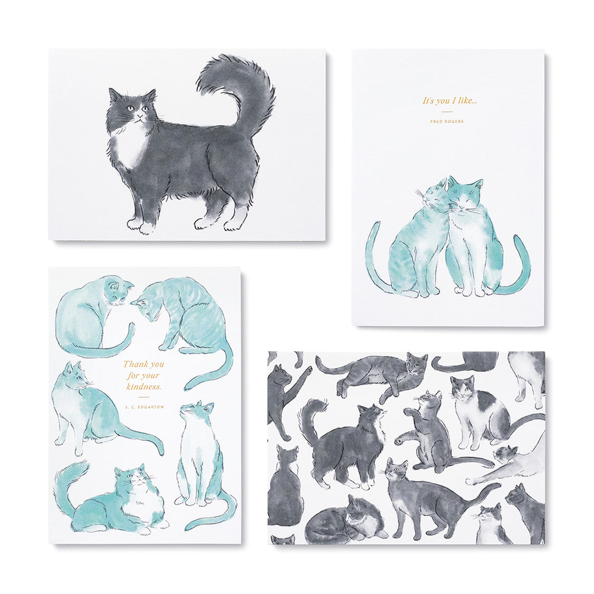 CAT THEMED NOTE CARDS APPRECIATION & FRIENDSHIP