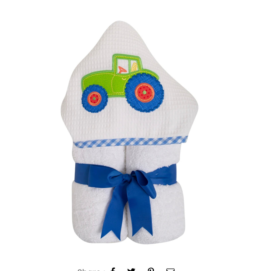 3 Marthas | Tractor EveryKid Hooded Towel