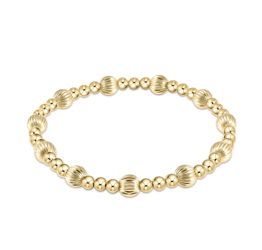 eNewton extends | Dignity Gold Sincerity Pattern 6mm Bead Bracelet